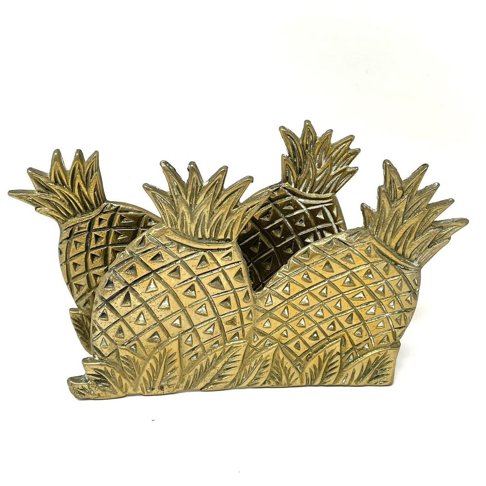 Andrea by Sadek Brass Pineapples Napkin or Letter Holder
